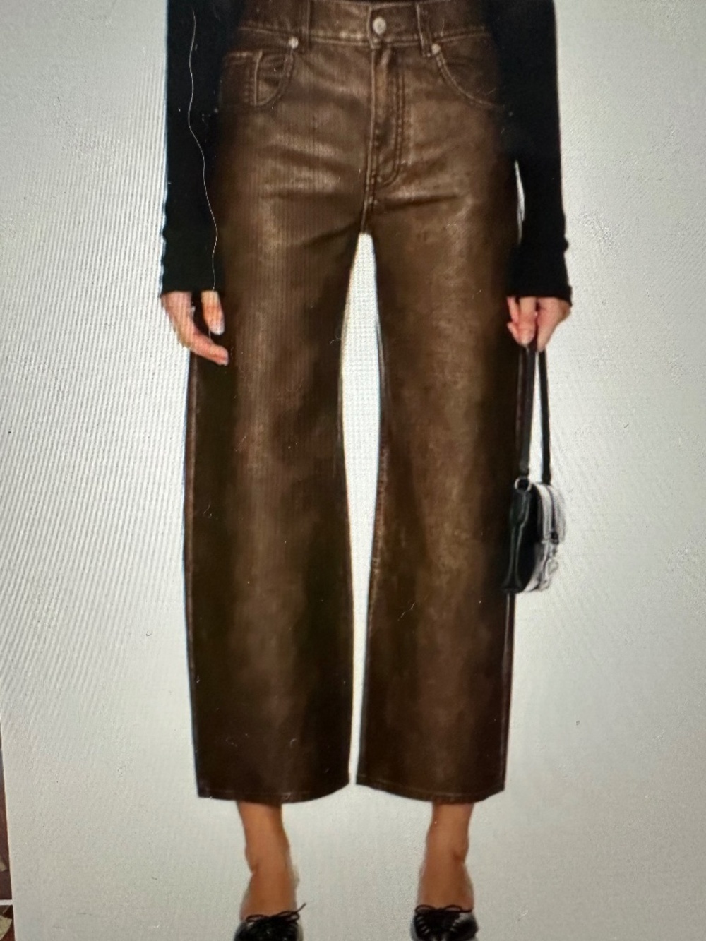 Free People Misha Faux leather wide leg pants. NWT.